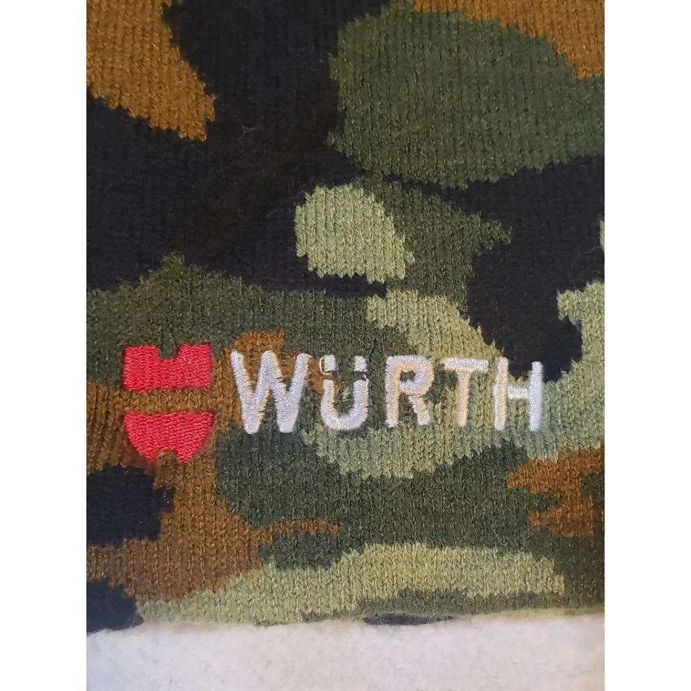 Wurth Mens Acrylic Beanie Cap Hat Tight Knit Camouflage One‎ Size Stretch